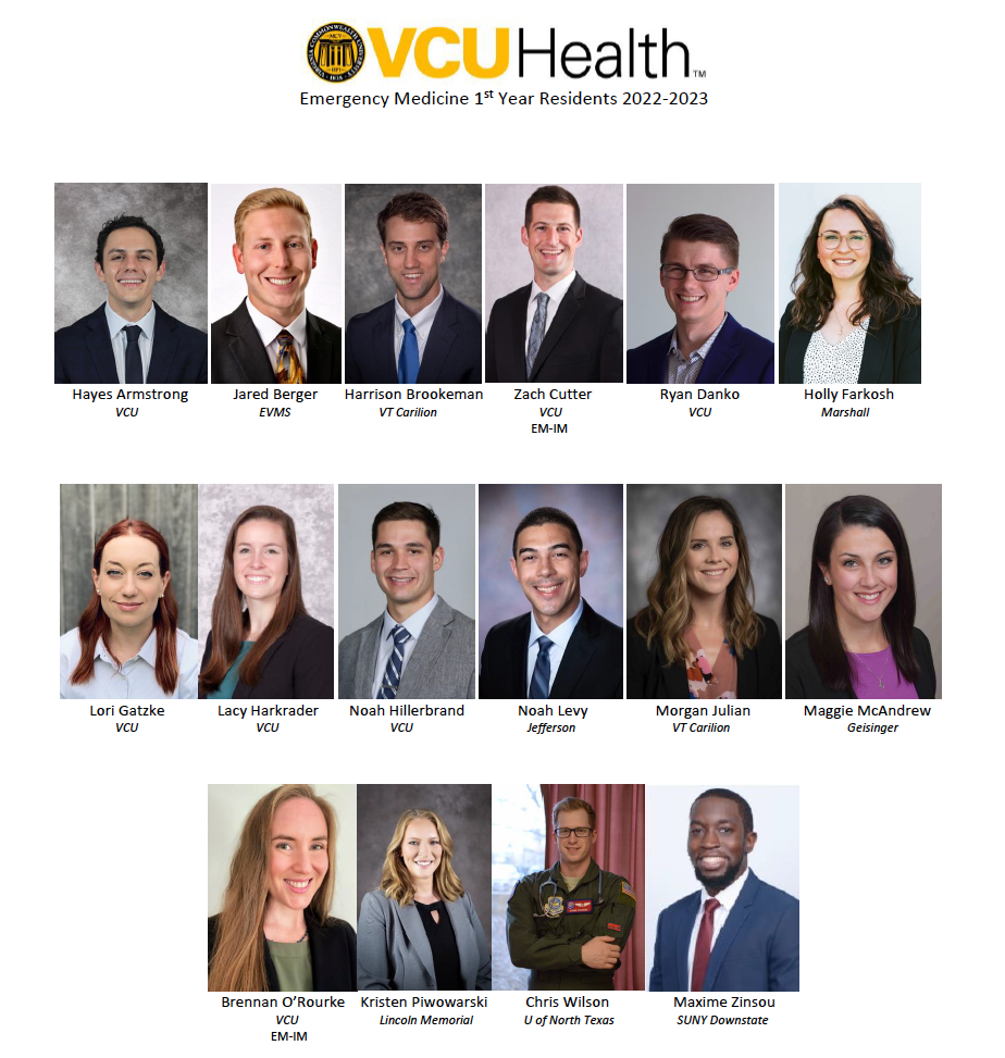 VCU EM Welcomes Incoming Residents from 2022 Match!