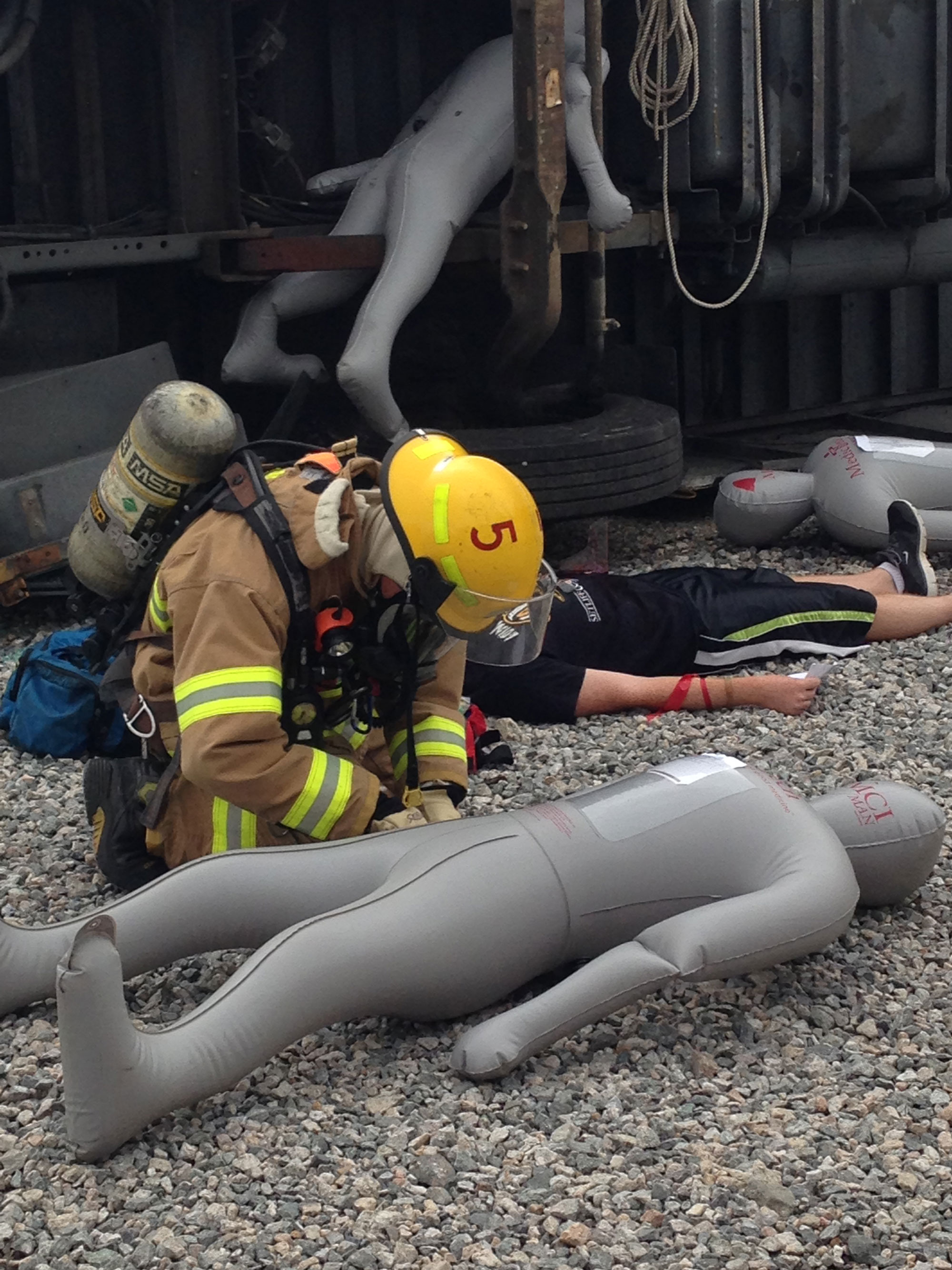 Accident Training Exercise with Dummy